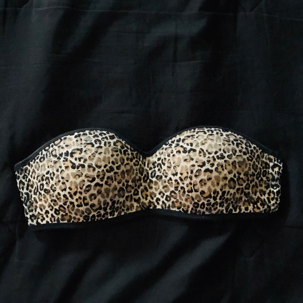 Strapless cheetah print bandeau VS Pink